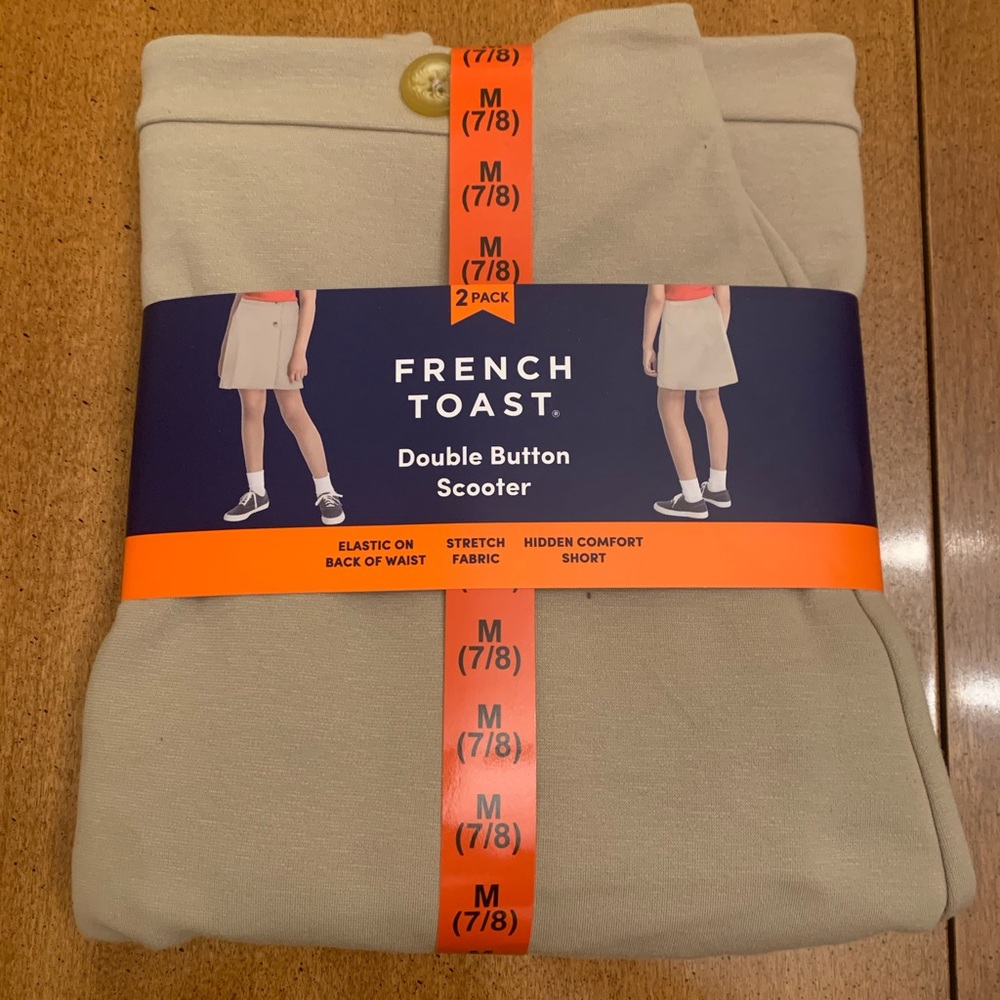 FRENCH TOAST Double Button Scooter, Khaki, Size Medium (7/8)